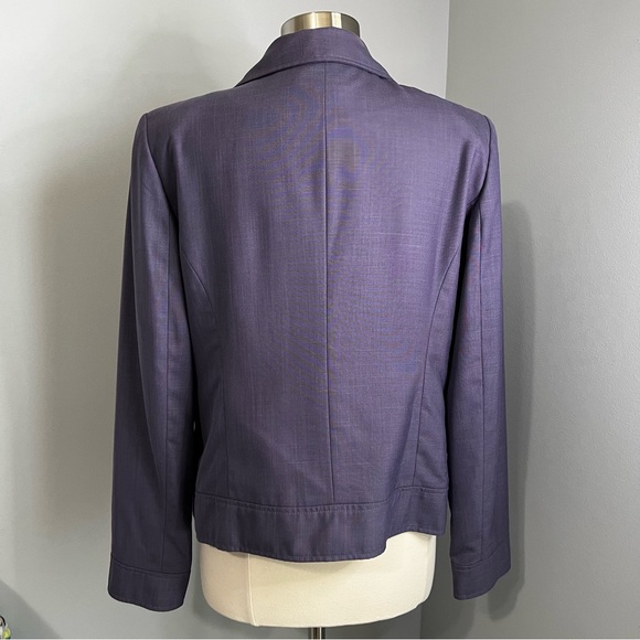 Oscar De La Renta 16 Purple 2 Piece Pant Suit - Full Zip Jacket - Picture 12 of 17